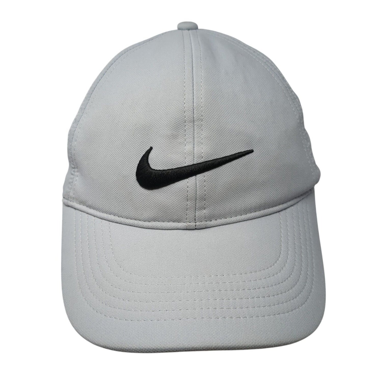 Nike Golf Strapback Hat Gray One Size Adjustable Swoosh Laser Cut