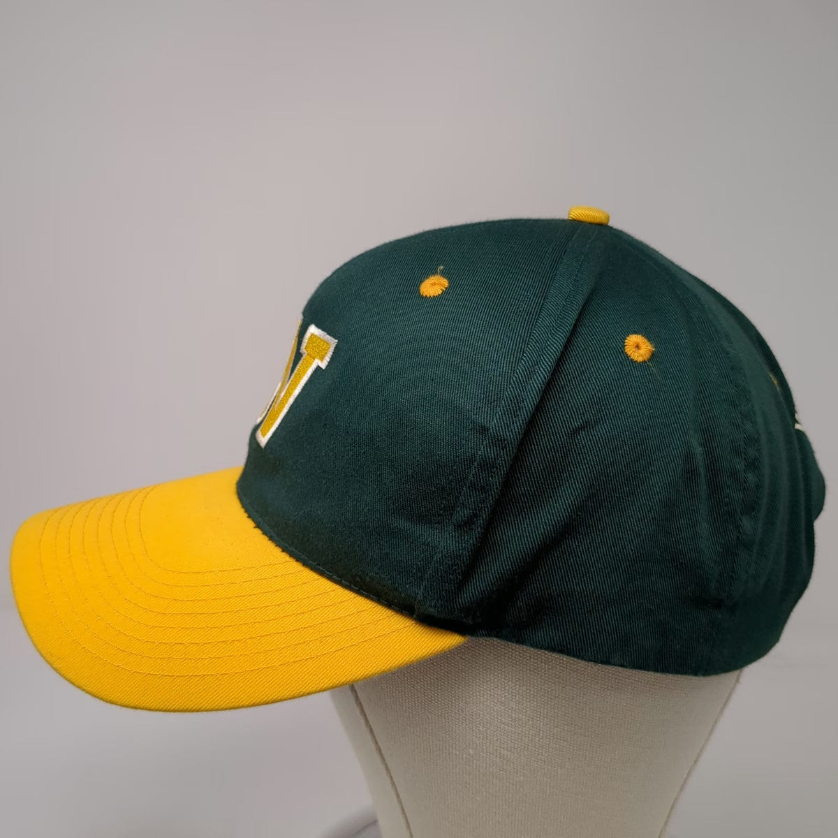 Foremost Athletic Snapback Hat Green Yellow L Wethersfield Embroidered W Logo