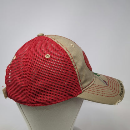 Farm Boy Baseball Cap Beige Red One Size Pinup Girl Corn Mesh Star Graphic Hat