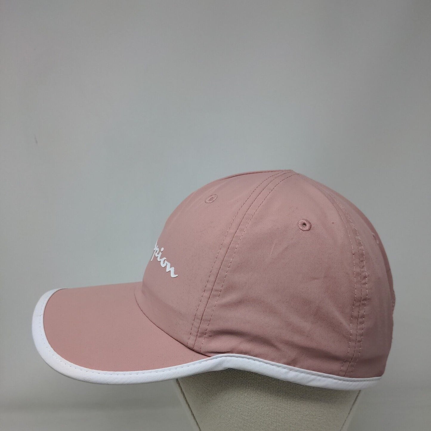 Champion Strapback Hat Pink OSFA Adjustable Vented Holes 6 Panel Polyester