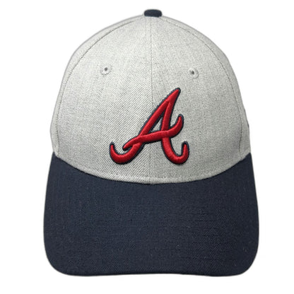 New Era Baseball Cap Gray Blue One Size 9FORTY MLB Atlanta Braves Slideback Hat