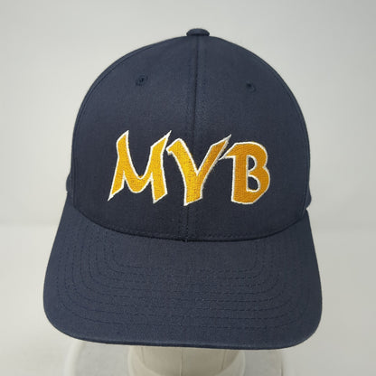 MYB Fitted Hat Blue 8 Embroidered Letters Flexfit Pacific Headwear