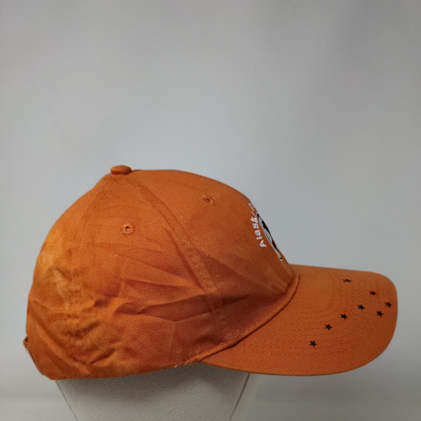 Alaska Geographic Strapback Hat Orange OS Adjustable Embroidered Port & Company