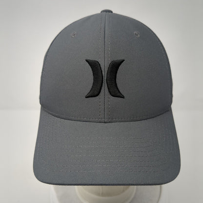 Hurley Fitted Hat Gray Small-Medium Flexfit Embroidered Logo 6 Panel