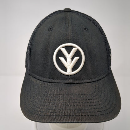Yee Yee Snapback Mesh Back Trucker Hat Black One Size Solid Adjustable