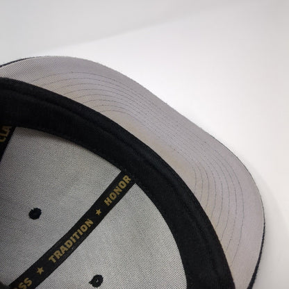 Baseballism Fitted Hat Black 7 1/2 Embroidered Logo Solid 6 Panel