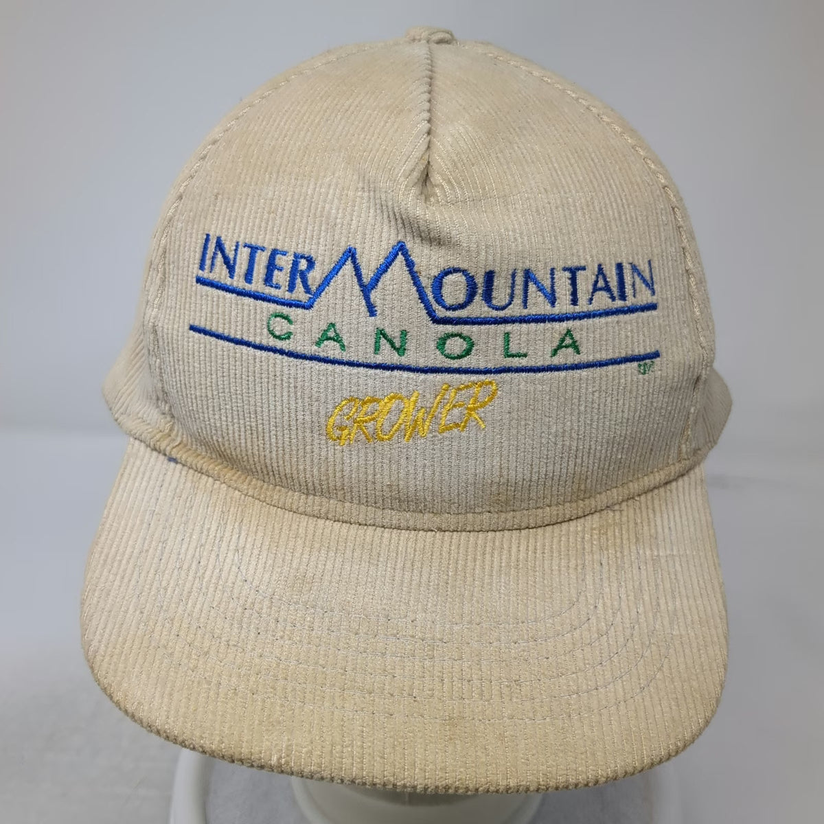 Sportcap 5 Panel Beige One Size Corduroy Intermountain Canola Grower Logo Hat