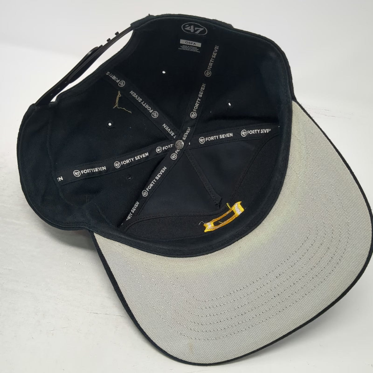 '47 Pittsburgh Pirates MLB Black OSFM 5 Panel Snapback Hat Cotton Gray Underbrim