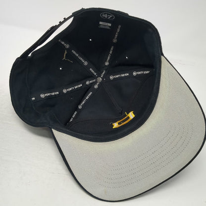 '47 Pittsburgh Pirates MLB Black OSFM 5 Panel Snapback Hat Cotton Gray Underbrim