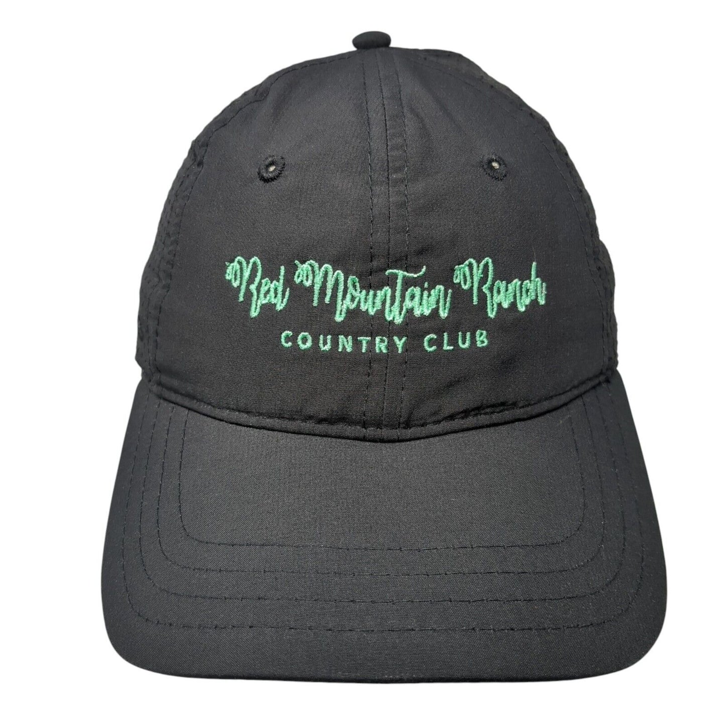 Red Mountain Ranch Country Club Strapback Hat Black OS Adjustable Breathable