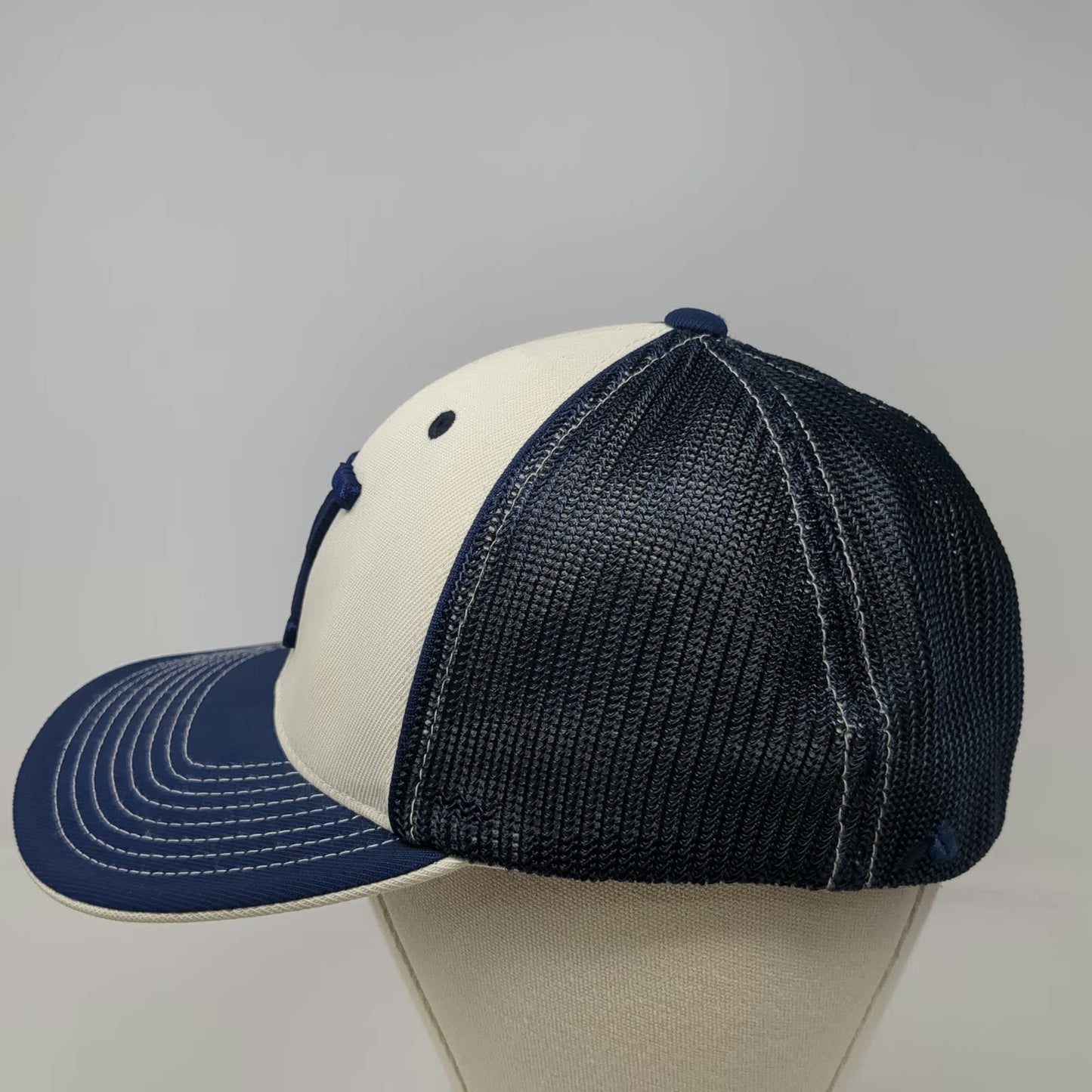 Pacific Headwear Yale Bulldogs NCAA Football Hat Blue 8 Cap Mesh Fitted Stretch