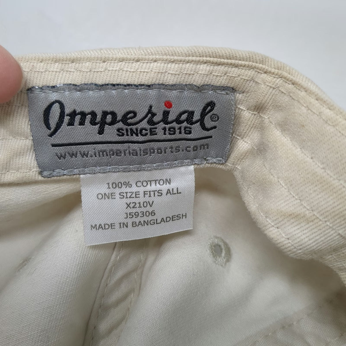Imperial Baseball Cap Beige One Size Cotton Strapback Vassar Golf Course Hat