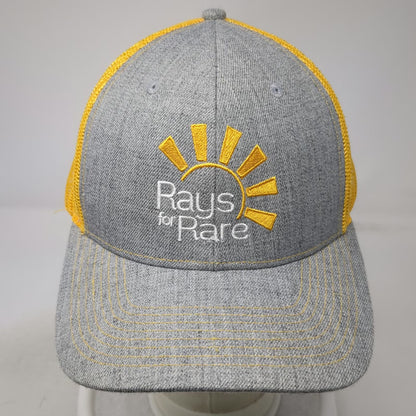Fahrenheit Headwear Trucker Hat Gray Yellow One Size Rays for Rare Snapback Mesh