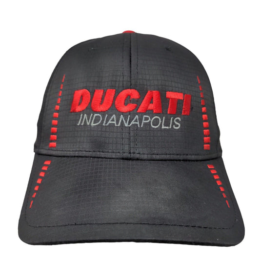 Cap America Men's Ducati Indianapolis Strapback Hat Black Embroidered Logo