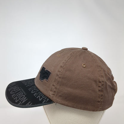 The Versatile Hot Iron Event Strapback Hat Brown OS Adjustable Embroidered