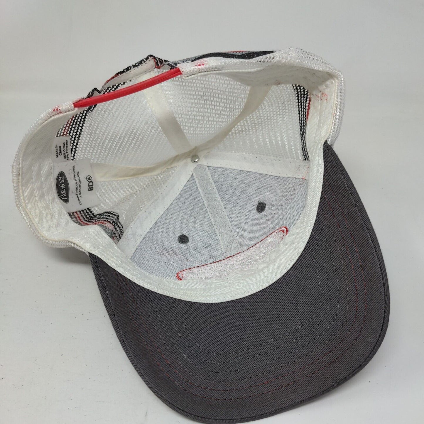 Peterbilt Snapback Mesh Back Trucker Hat Gray One Size Embroidered