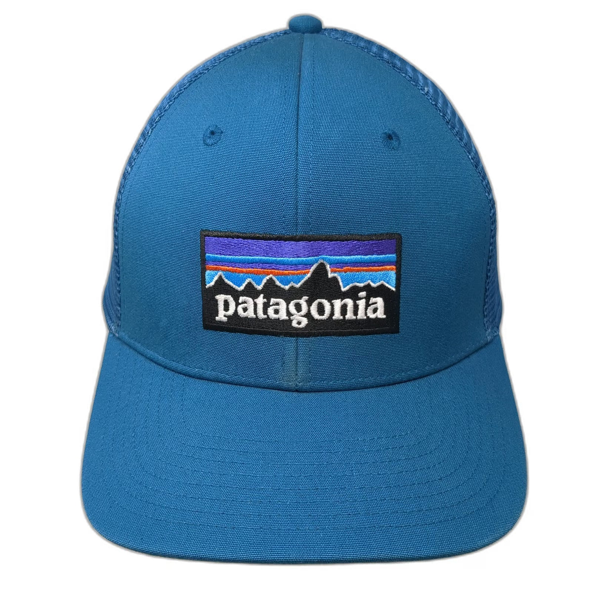 Patagonia Trucker Hat Blue One Size Mesh Back Snapback Fitz Roy Mountain