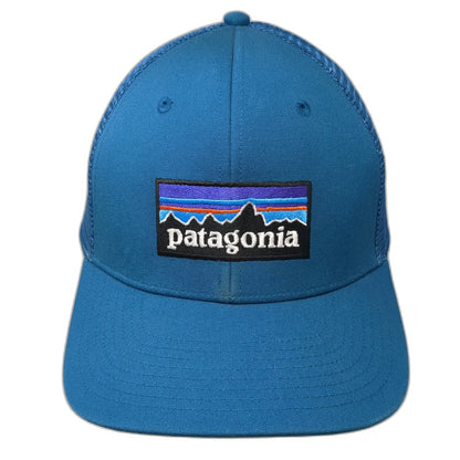 Patagonia Trucker Hat Blue One Size Mesh Back Snapback Fitz Roy Mountain