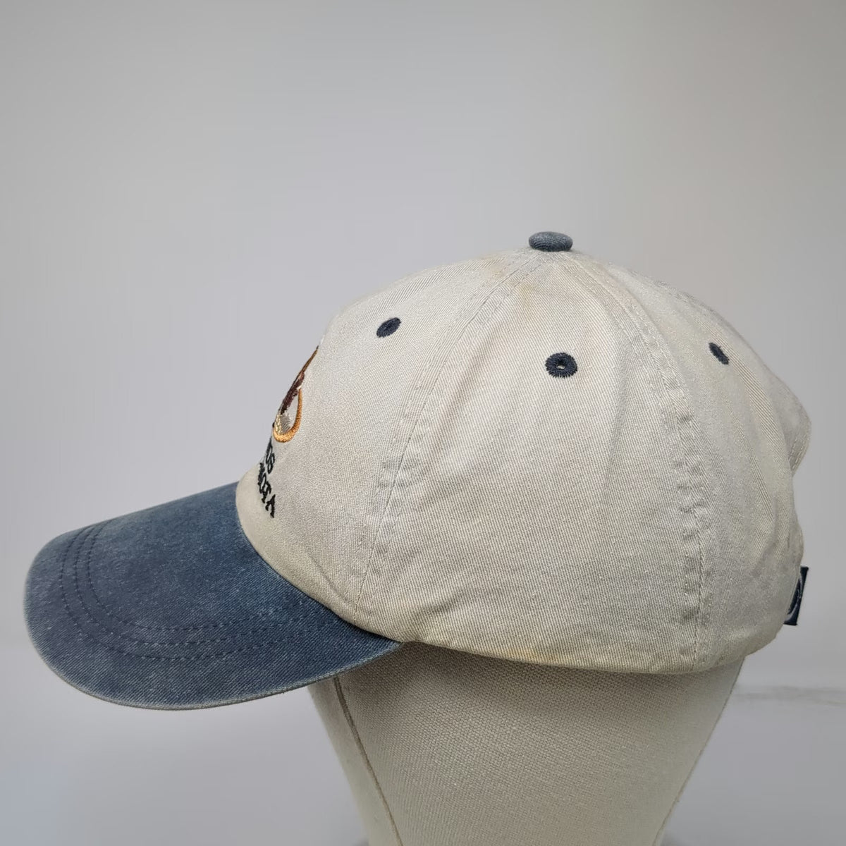 Ouray Baseball Cap Beige Blue OSFM Badlands South Dakota Bison Embroidered Hat