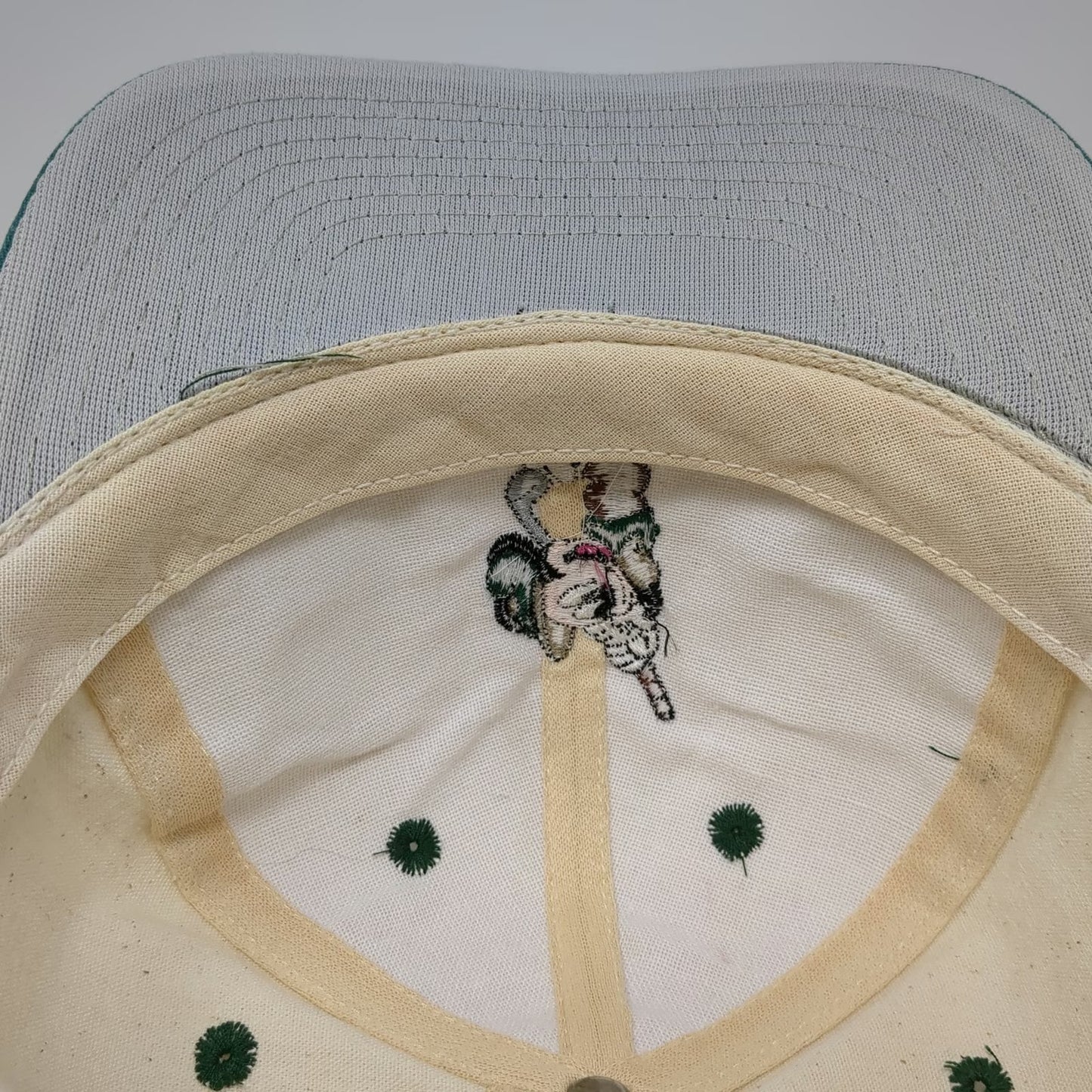 Mickey & Co. Baseball Cap White Green One Size Golfing Mickey Mouse Hat Vintage