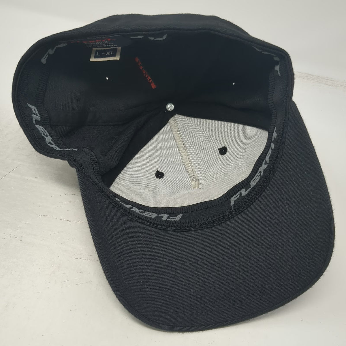Flexfit 5 Panel Black XL Enforce Apparel Co Patch Stretch Fit Polyester Hat