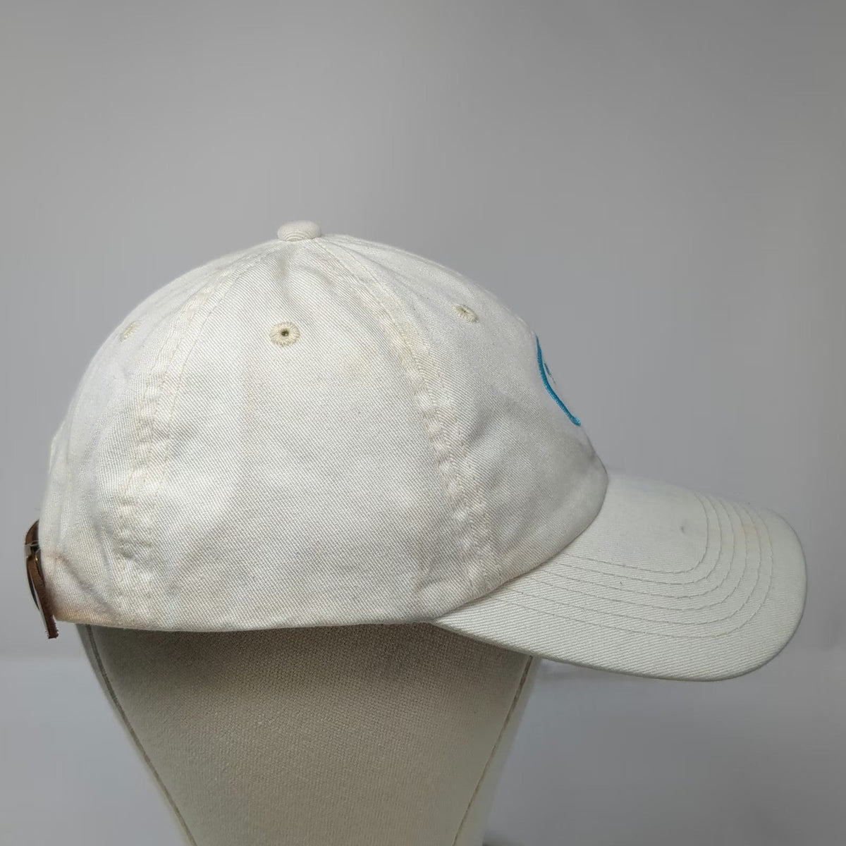 LTRMN Baseball Cap White One Size Leather Strapback Embroidered Flamingo Hat