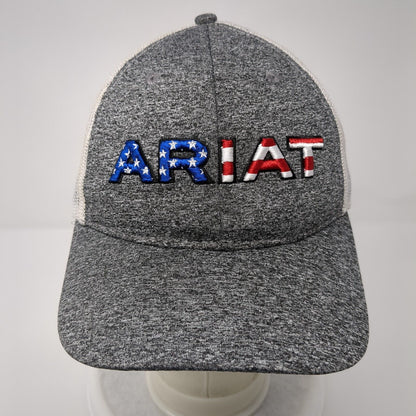 Ariat American Flag Snapback Trucker Hat Gray OSFA Mesh Back 6 Panel