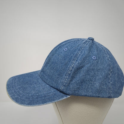 Unbranded Slideback Baseball Cap Blue One Size Adjustable 6 Panel Denim Blank