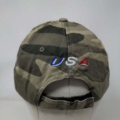 American Eagle USA Strapback Hat Camouflage One Size Embroidered Patriotic