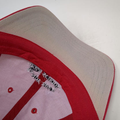 American Needle Baseball Cap Red One Size Strapback Sandy Burr Golf School Hat