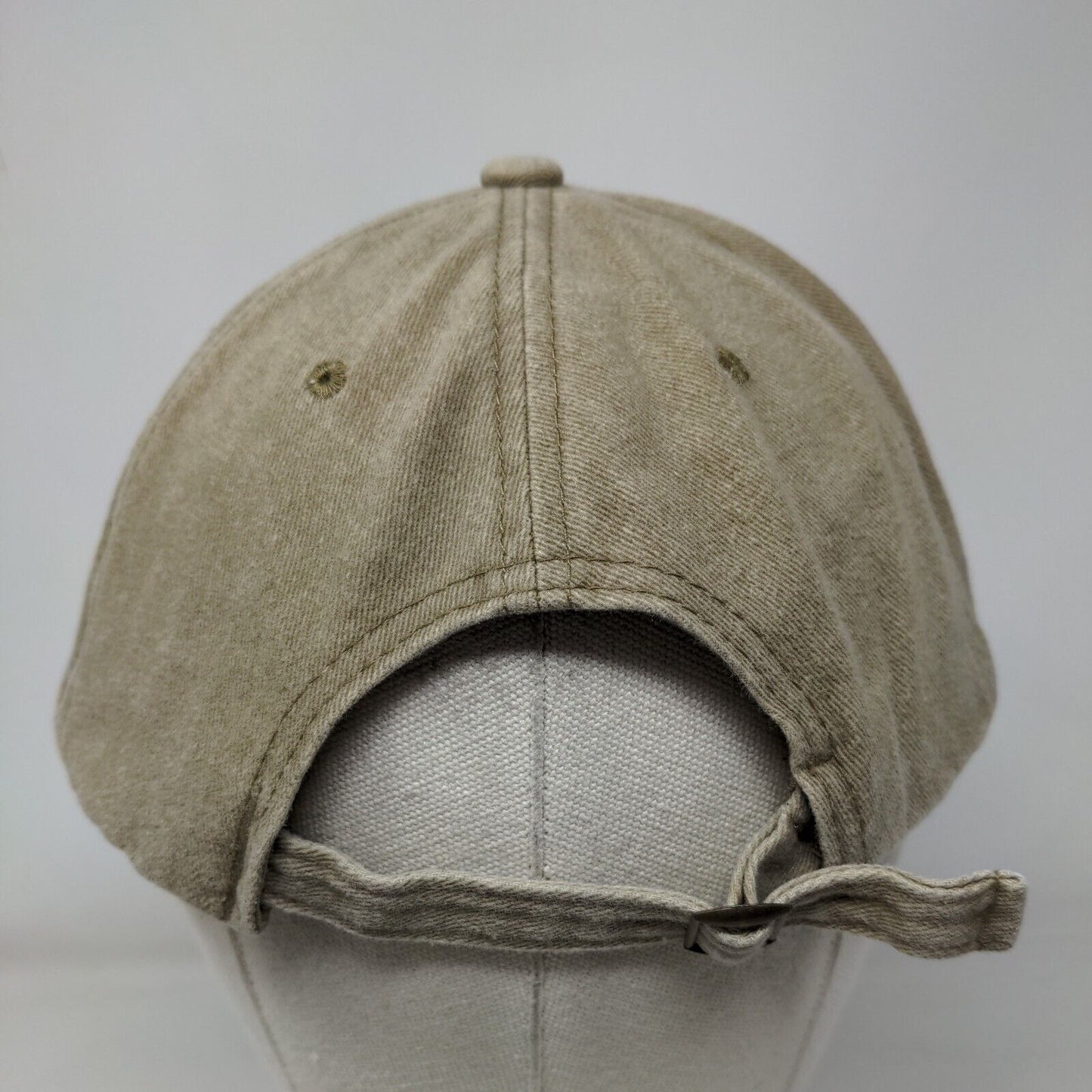 God Got Me Slideback Hat Tan One Size Adjustable Vented Holes 6 Panel Cotton
