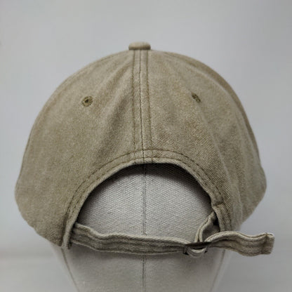 God Got Me Slideback Hat Tan One Size Adjustable Vented Holes 6 Panel Cotton