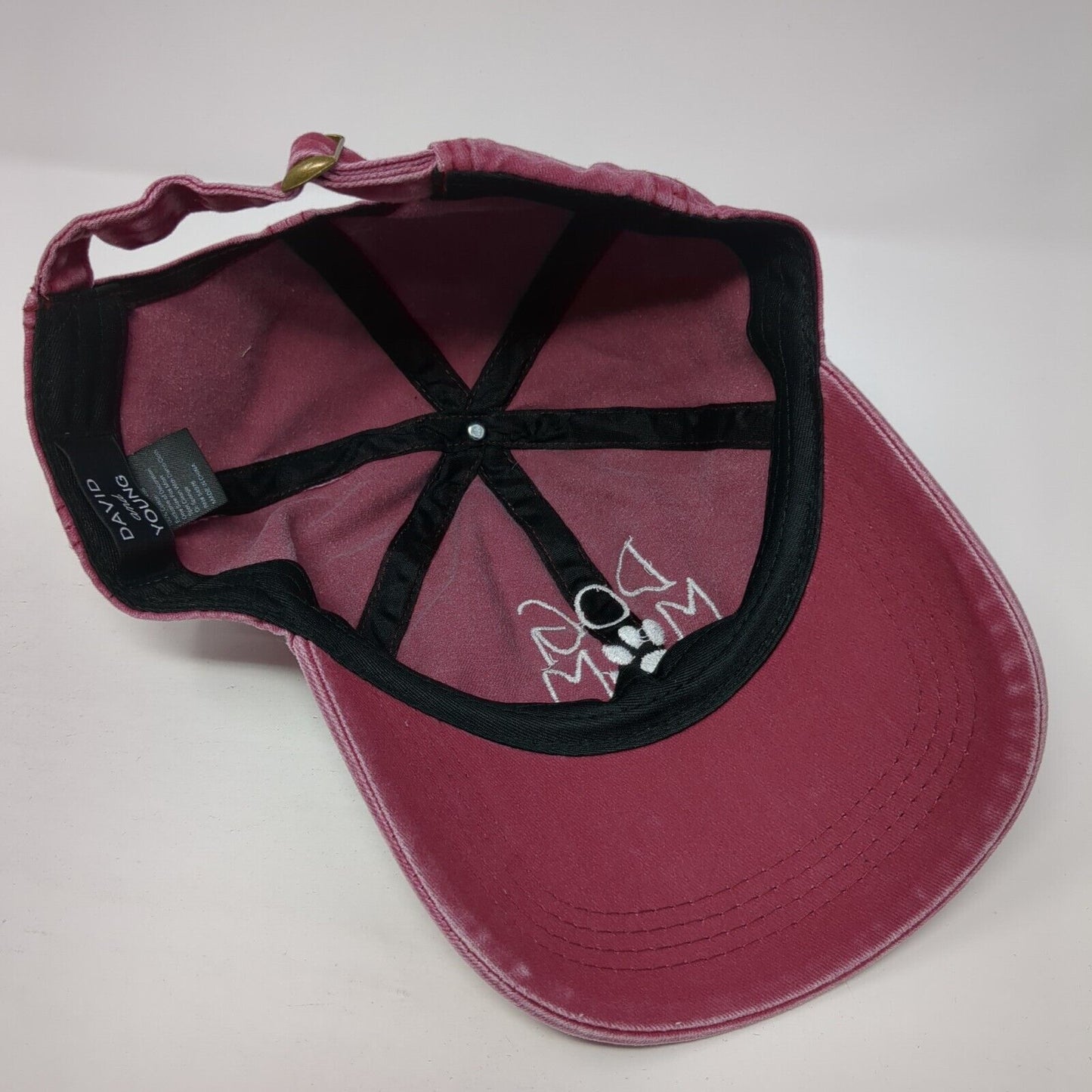 Dog Mom Slideback Hat Red One Size Embroidered Paw David And Young