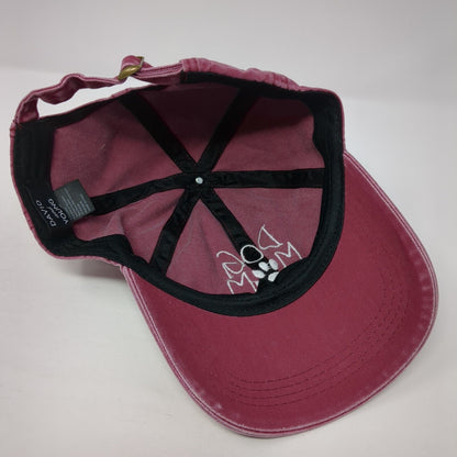 Dog Mom Slideback Hat Red One Size Embroidered Paw David And Young