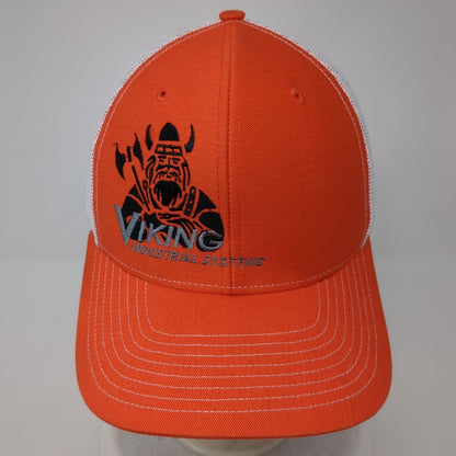 Viking Industrial Systems Snapback Trucker Hat Orange OS Adjustable Mesh Back