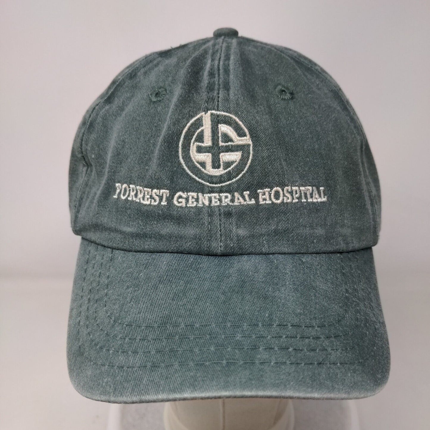 Forrest General Hospital Slideback Hat Green One Size Embroidered Cobra