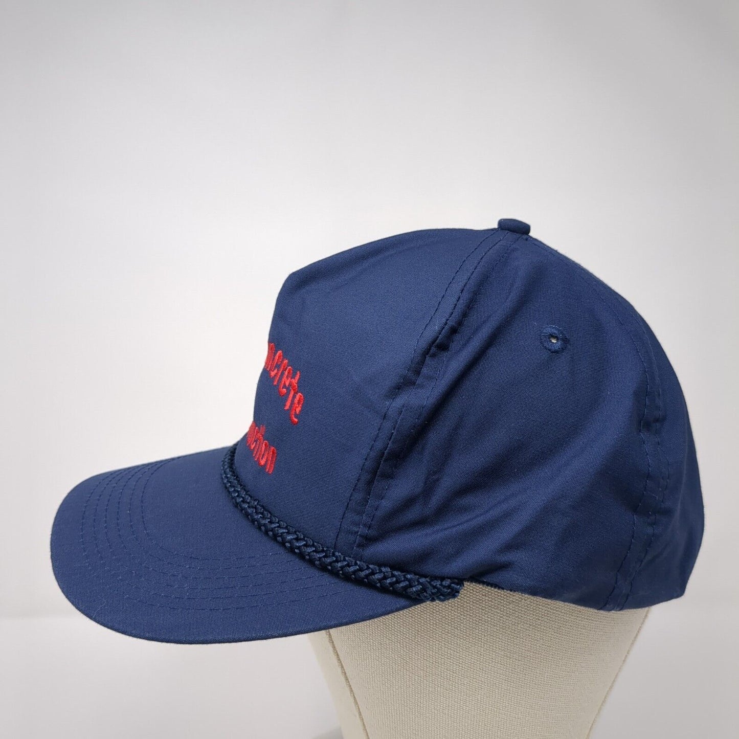Top Concrete Construction Slideback Rope Hat Blue OSFA Embroidered