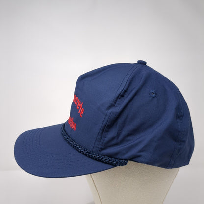 Top Concrete Construction Slideback Rope Hat Blue OSFA Embroidered