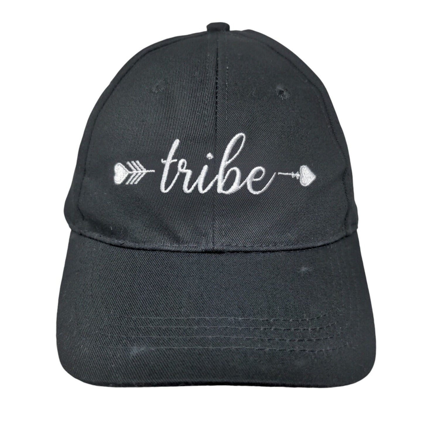 Tribe Slideback Hat Black One Size Embroidered Adjustable Vent Holes