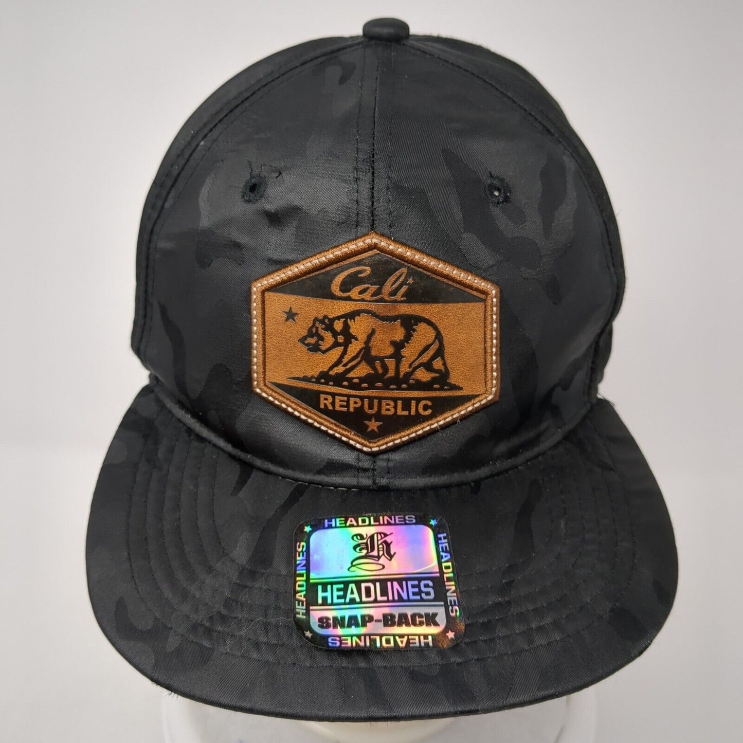 California Republic Snapback Hat Multicolor Camo One Size Adjustable Embroidered