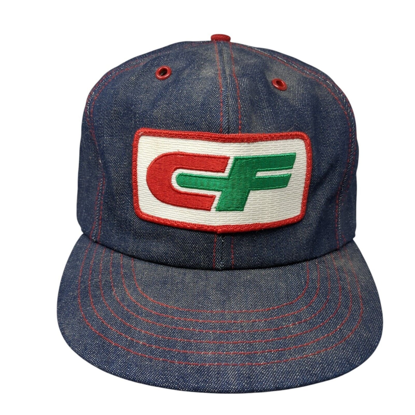 CF Snapback Hat Blue One Size Adjustable Embroidered Denim 6 Panel Tonkin