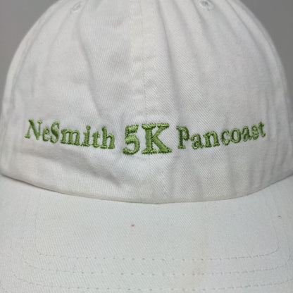 NeSmith 5K Pancoast Slideback Hat White OSFM Adjustable Embroidered 6 Panel
