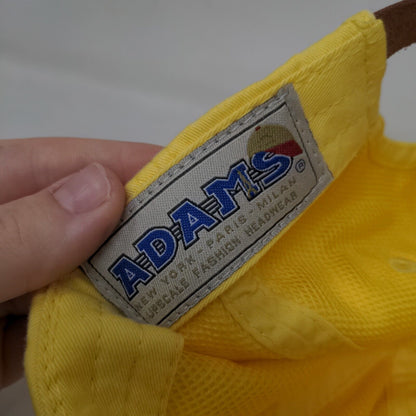SRK Patch Slideback Hat Yellow One Size Adjustable Leather Strap Adams