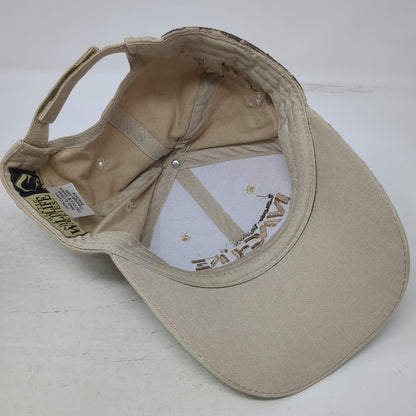 Dri Duck Baseball Cap Beige One Size Fish Embroidery Machine Shop Cotton Hat
