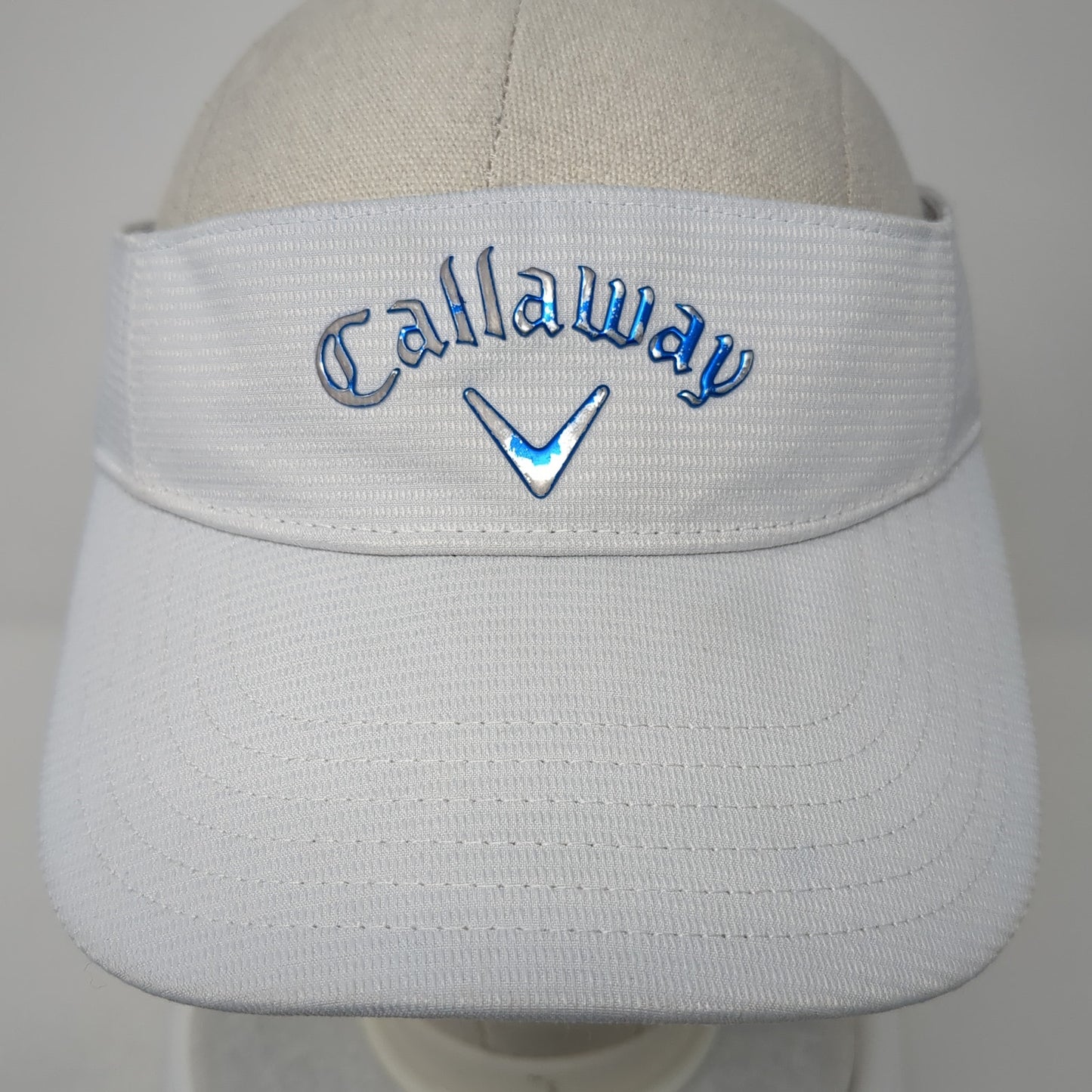 Callaway Strapback Sun Visor Hat White One Size Adjustable Strap Lightweight