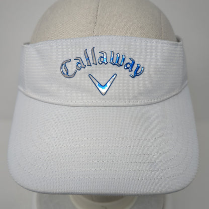 Callaway Strapback Sun Visor Hat White One Size Adjustable Strap Lightweight