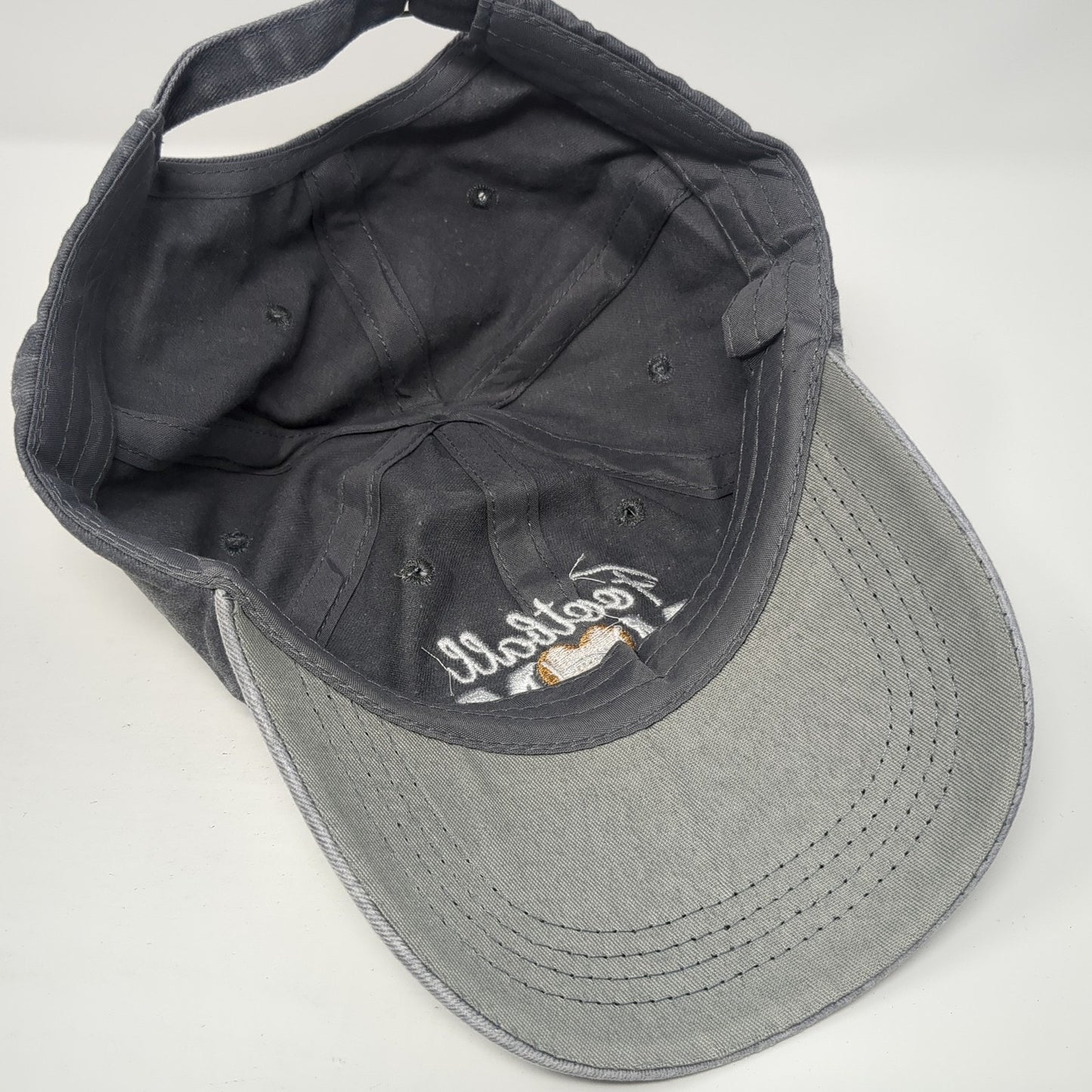 Football Mom Slideback Baseball Cap Gray One Size Adjustable Embroidered