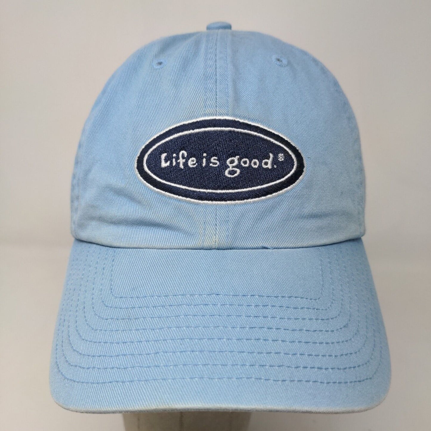 Life is Good Women's Slideback Hat Blue Adjustable Embroidered Logo Cotton