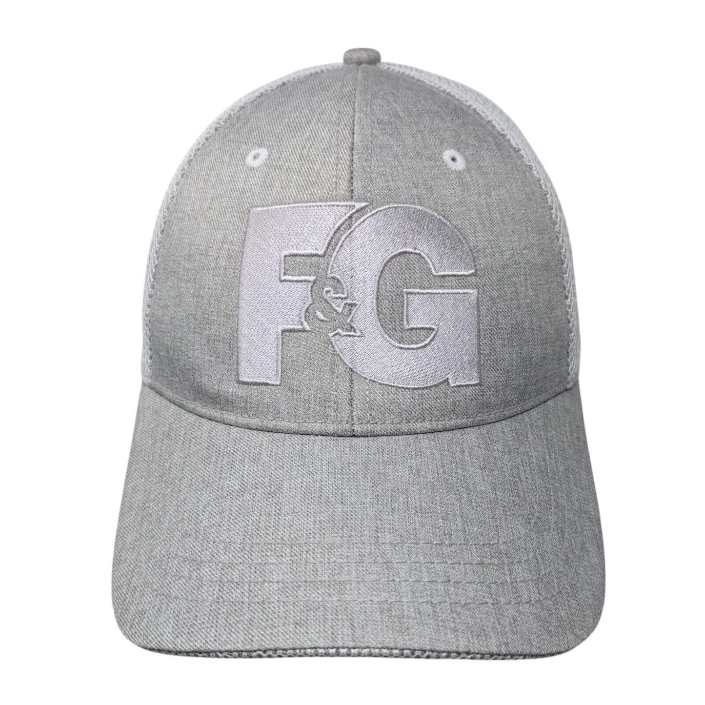 F&G Strapback Trucker Hat Gray One Size Classic Cut Vented Holes 6 Panel Ahead