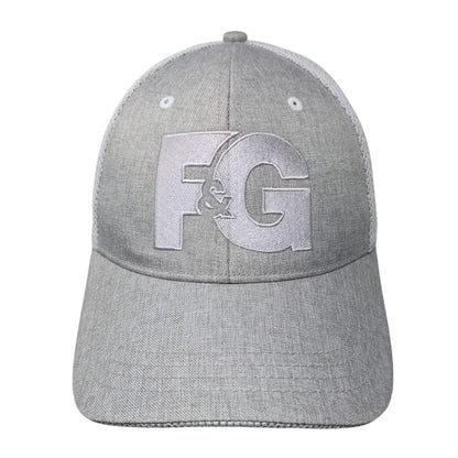 F&G Strapback Trucker Hat Gray One Size Classic Cut Vented Holes 6 Panel Ahead